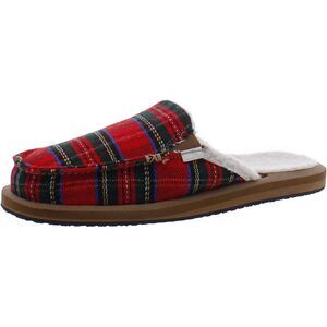 Sanuk Womens Size 8/ Mens 6.5 Red Woven Slip on Slide Slippers NWT